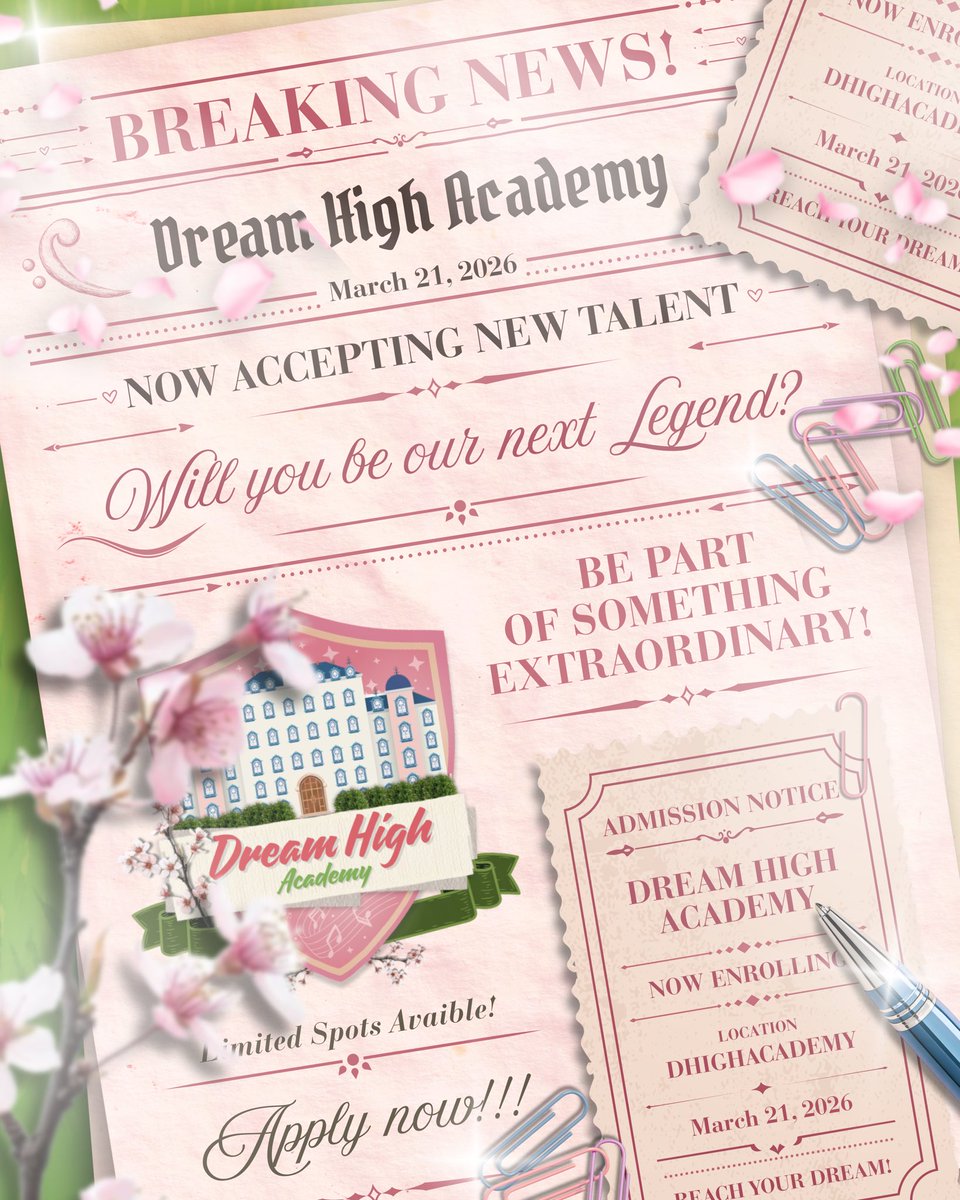 dhighacademy's tweet photo. ⠀⠀⠀
⠀⠀
⠀⠀ ⠀⠀ ⠀⠀ ⠀⠀‿︵˓ʚ♡ɞ˓︵‿
⠀
This is your chance to step into 𝐃𝐫𝐞𝐚𝐦 𝐇𝐢𝐠𝐡 𝐀𝐜𝐚𝐝𝐞𝐦𝐲.
Not everyone will make it through.
⠀
𝐨𝐩𝐞𝐧 𝐫𝐞𝐠𝐢𝐬𝐭𝐫𝐚𝐭𝐢𝐨𝐧 is now open—
show us what you’ve got. ✨

⠀⠀⠀ https://t.co/PMVVgISGT0