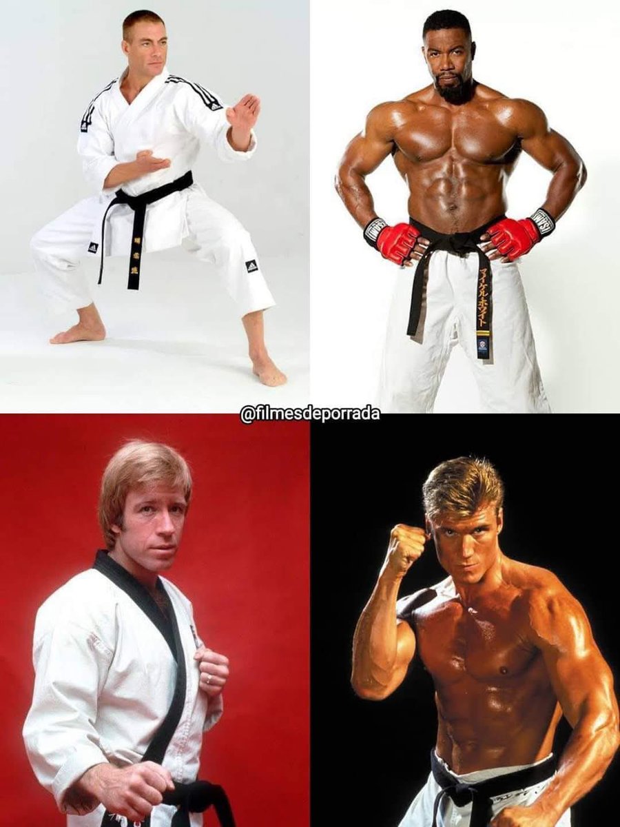 Só Faixa Preta e  Campeão de Karatê 🥋 

Conheça os estilos de Karatê que esses astros da porrada fizeram sucesso!

Jean Claude Van Damme virou faixa preta de Karatê Shotokan aos 18 anos. Foi campeão europeu com seu mestre Claude Goetz.

Dolph Lundgren é faixa preta de Karatê