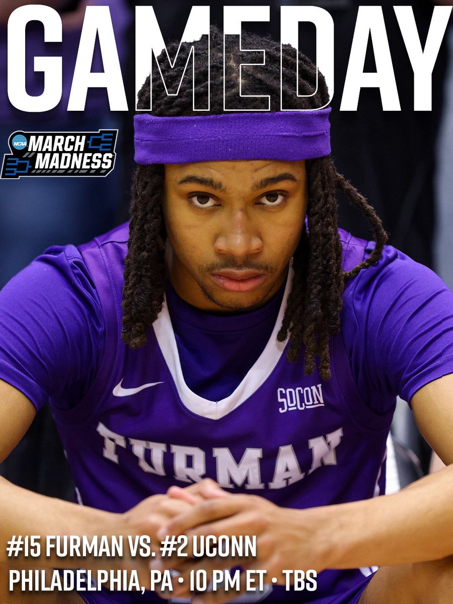 SoConSports's tweet photo. Embrace the madness 🏀 | @furmanmbb x @marchmadnessmbb 

📍Philadelphia, PA
🕙 10 PM ET
📺 TBS 

#itsallhere https://t.co/v1vyscOLWu