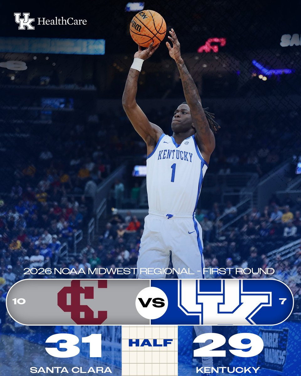KentuckyMBB's tweet image. Halftime in St. Louis.