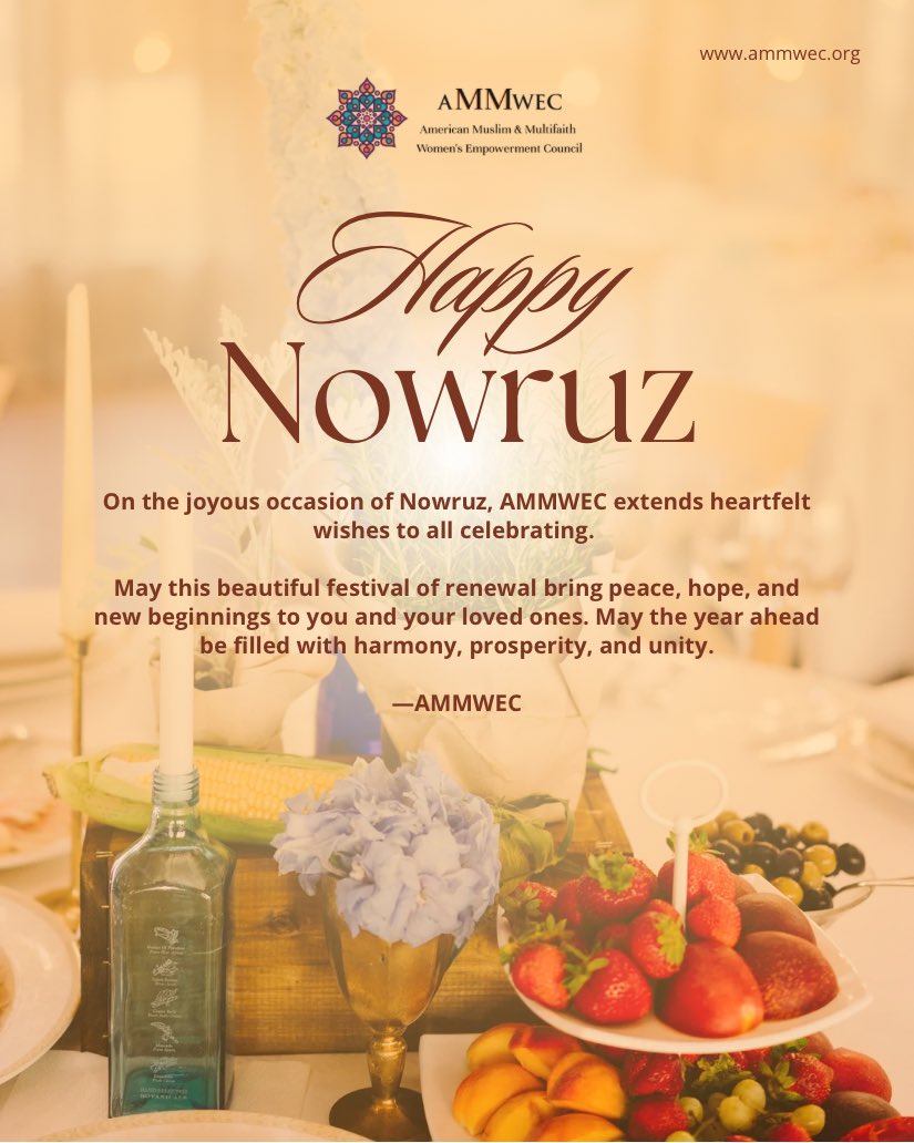 ammwecofficial's tweet image. AMMWEC wishes you a joyful Nowruz filled with peace, renewal, and new beginnings.

#nowruz #persiannewyear #ammwec #interfaith #bless
