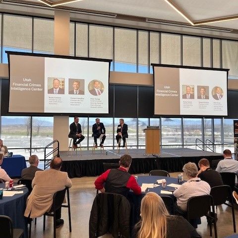 UtahsCUs's tweet photo. Yesterday, we joined the Utah Fraud Prevention Coalition Conference hosted by the Utah Bankers Association. Rusty Cannon spoke alongside the Federal Bureau of Investigation, Utah Attorney General’s Office, and others on the latest scams impacting Utahns. https://t.co/bEw0sjUYdu