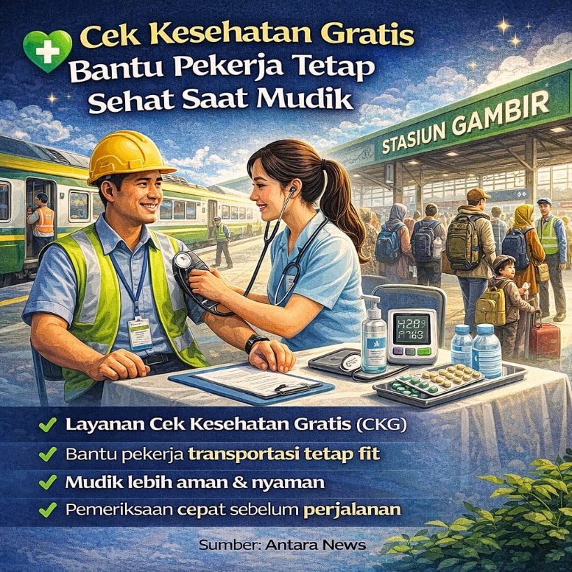 Dukungan Pemeriksaan Kesehatan Pekerja Tetap Berjalan untuk Memastikan Mudik Aman dan Nyaman

#CKGMudikAman