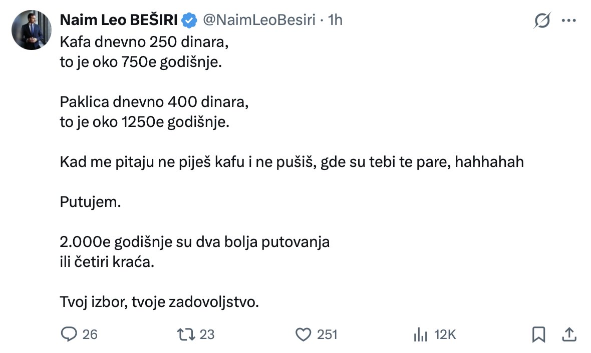 Ovo piše svake godine. Nikad ga niko nije pitao.