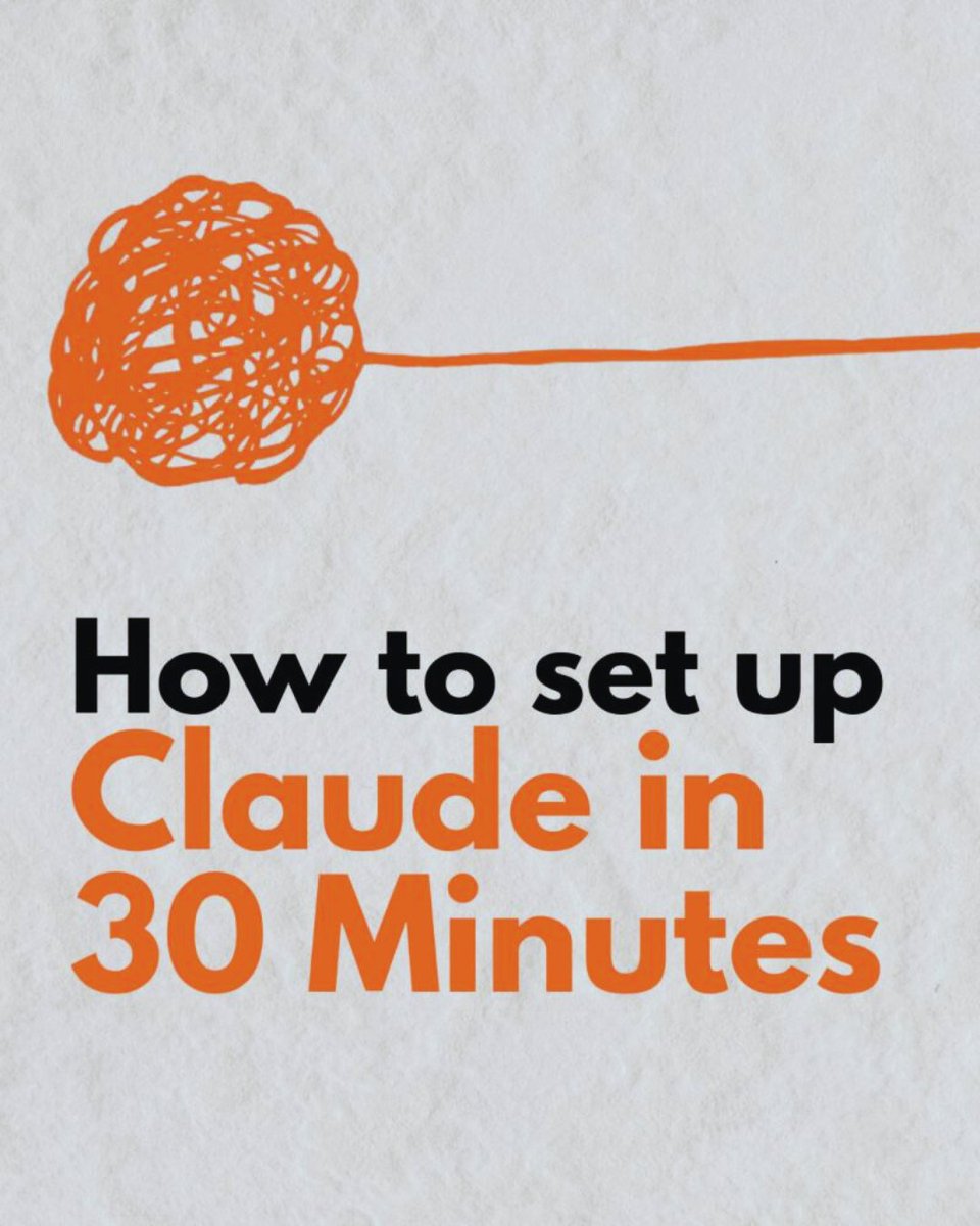 Most people open Claude and stare at a blank chat.
Here's how to set it up properly in 30 minutes:

Minutes 0-5: Install Claude
→ Download the app at claude. com/download
→ Get Pro ($20/month)
→ Open app → click the Cowork tab

Minutes 5-10: Create your first context file
→