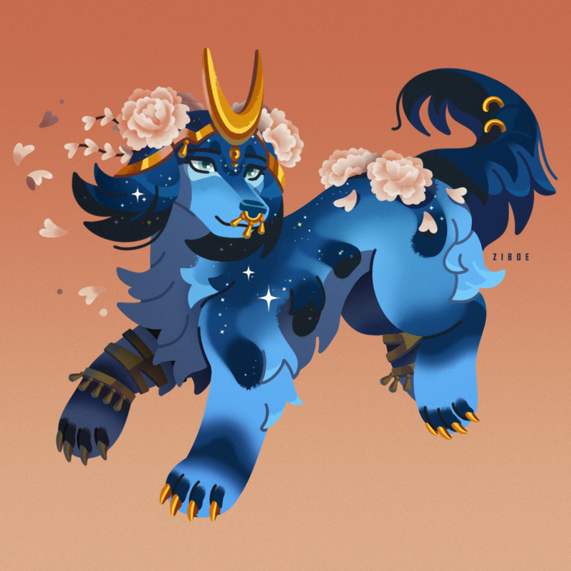 Zi_boe's tweet photo. Commission for @scarletsnowbird 
#lineless #chibi #dog #flowers https://t.co/qN6dWBtVG1