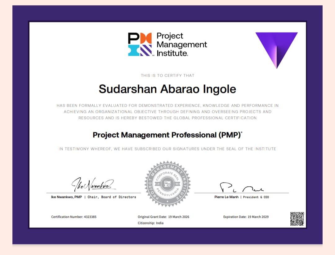 tanveermsayed's tweet photo. 🎉 Congrats Sudarshan Ingole on achieving PMP® with Above Target in all domains!

Proud moment for TAN Globus 🚀

Want the same success?
Join our PMP Fast-Track Batch starting 4th April
✔ 35 PDUs + Full Support
✔ Proven Strategy
✔ Small Batch = High Success
📞 +91-9604219878 https://t.co/Hr0thAD5Oz