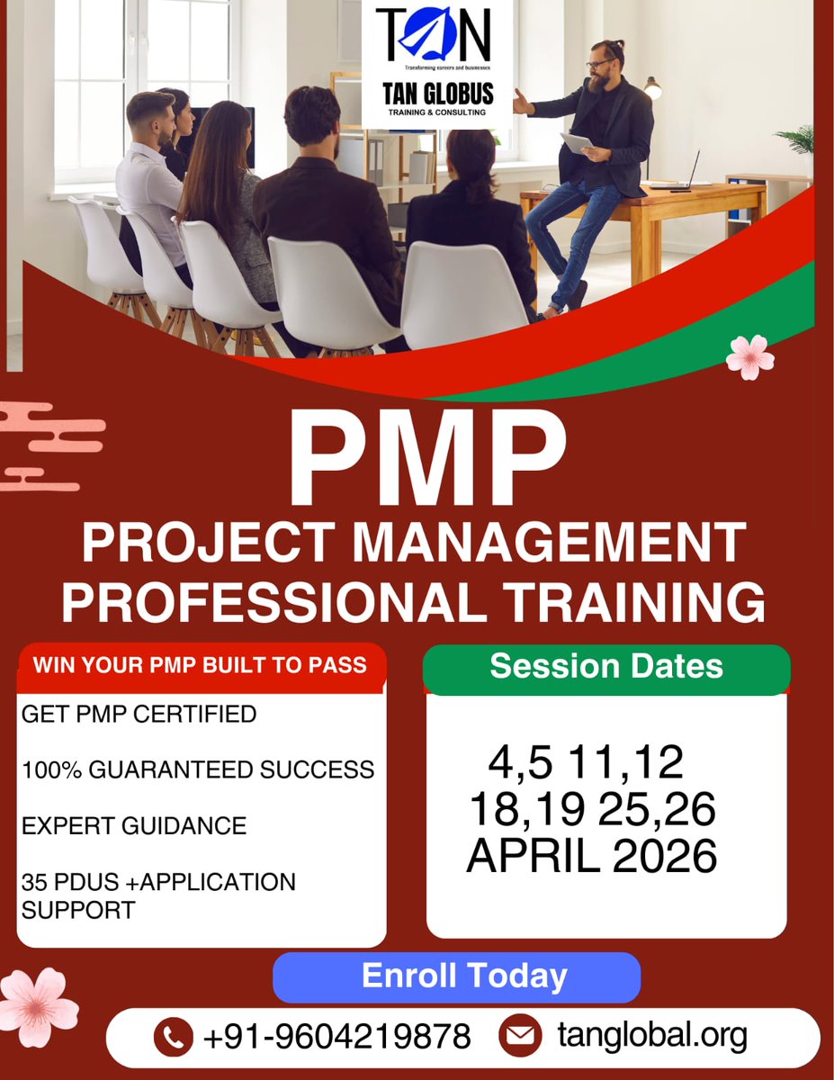 tanveermsayed's tweet photo. 🎉 Congrats Sudarshan Ingole on achieving PMP® with Above Target in all domains!

Proud moment for TAN Globus 🚀

Want the same success?
Join our PMP Fast-Track Batch starting 4th April
✔ 35 PDUs + Full Support
✔ Proven Strategy
✔ Small Batch = High Success
📞 +91-9604219878 https://t.co/Hr0thAD5Oz