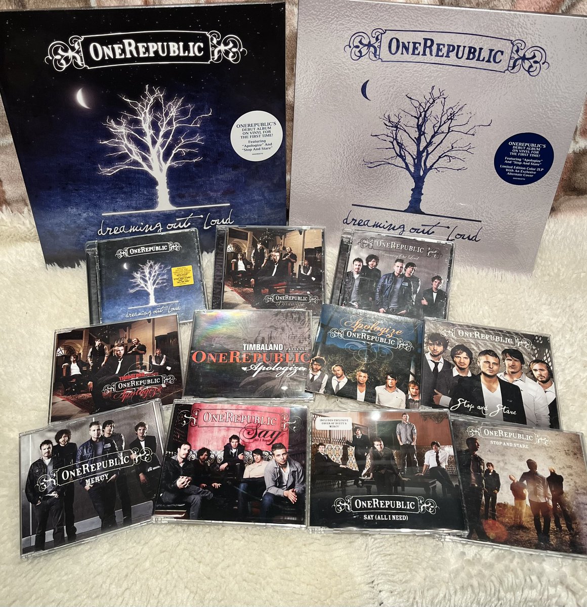 mtvb's tweet photo. @OneRepublic My Dreaming Out Loud collection is finally complete. Thank you for finally releasing it on vinyl. And thank you for including Hearing Voices on the digital version. https://t.co/9IVLTeQDP4