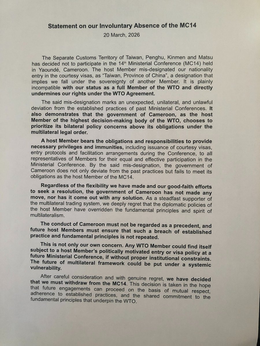 Taiwan for WTO tweet media