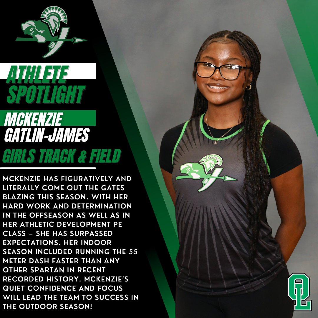 OLCHSAthletics's tweet photo. Each week our Athletic Department will spotlight student-athletes that are making an impact. This week we spotlight Karmoni Polk from our Boys Track &amp; Field program and McKenzie Gatlin-James from our Girls Track &amp; Field program! Go Spartans! #olchspride https://t.co/QXJujVFiJL