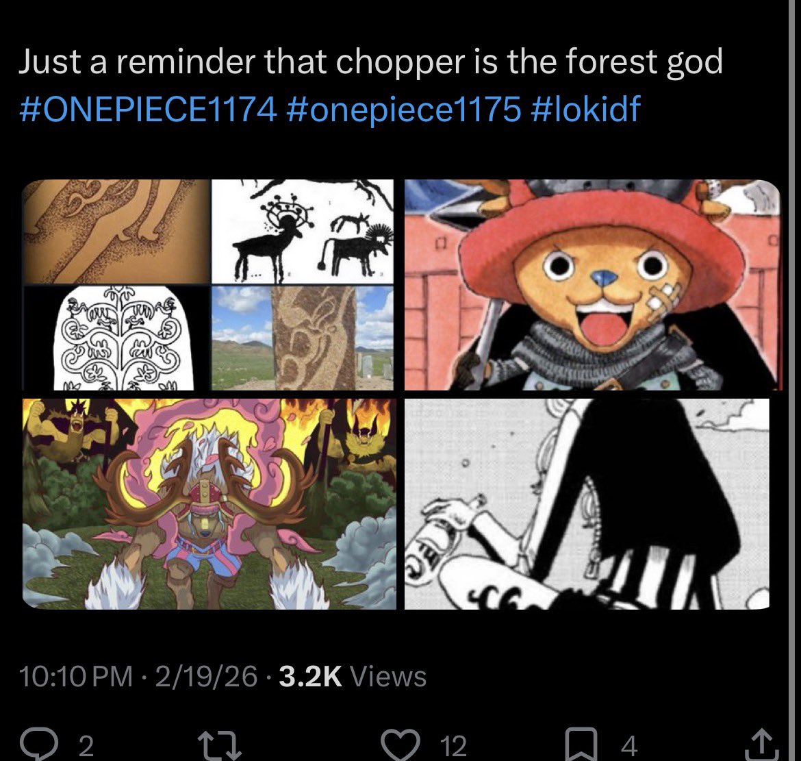 MonkeyDQuel's tweet photo. I barely got a presence here but I’ve been repeatedly reminding yall #onepiecechapter1177 #chopper #forestgod https://t.co/YwLLxtbUpk