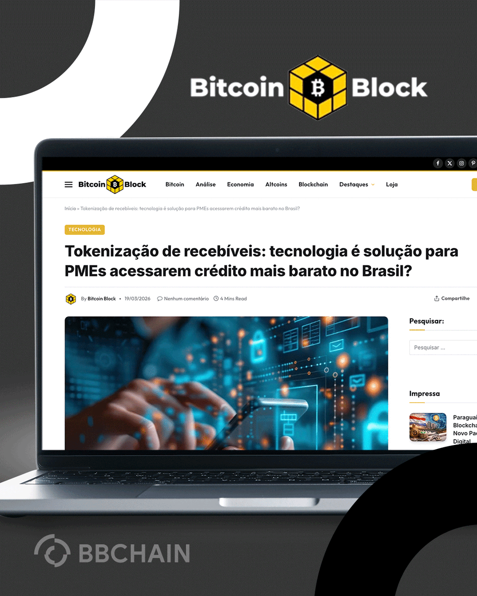 BBChainBR's tweet photo. PMEs sofrem com juros altos no Brasil.

A matéria do @BitcoinBlockBR  mostra como a tokenização de recebíveis permite transformar duplicatas em tokens em blockchain, captar direto com investidores e reduzir custos operacionais em até 38%, segundo o Project Aurora.

Destaque para a atuação da @BBChainBR em infraestrutura de tokenização corporativa.
Link 👉 https://t.co/X8hyid5z2U

#Tokenizacao  #PME #Credito #Blockchain #BBChain #BitcoinBlock 💼🪙