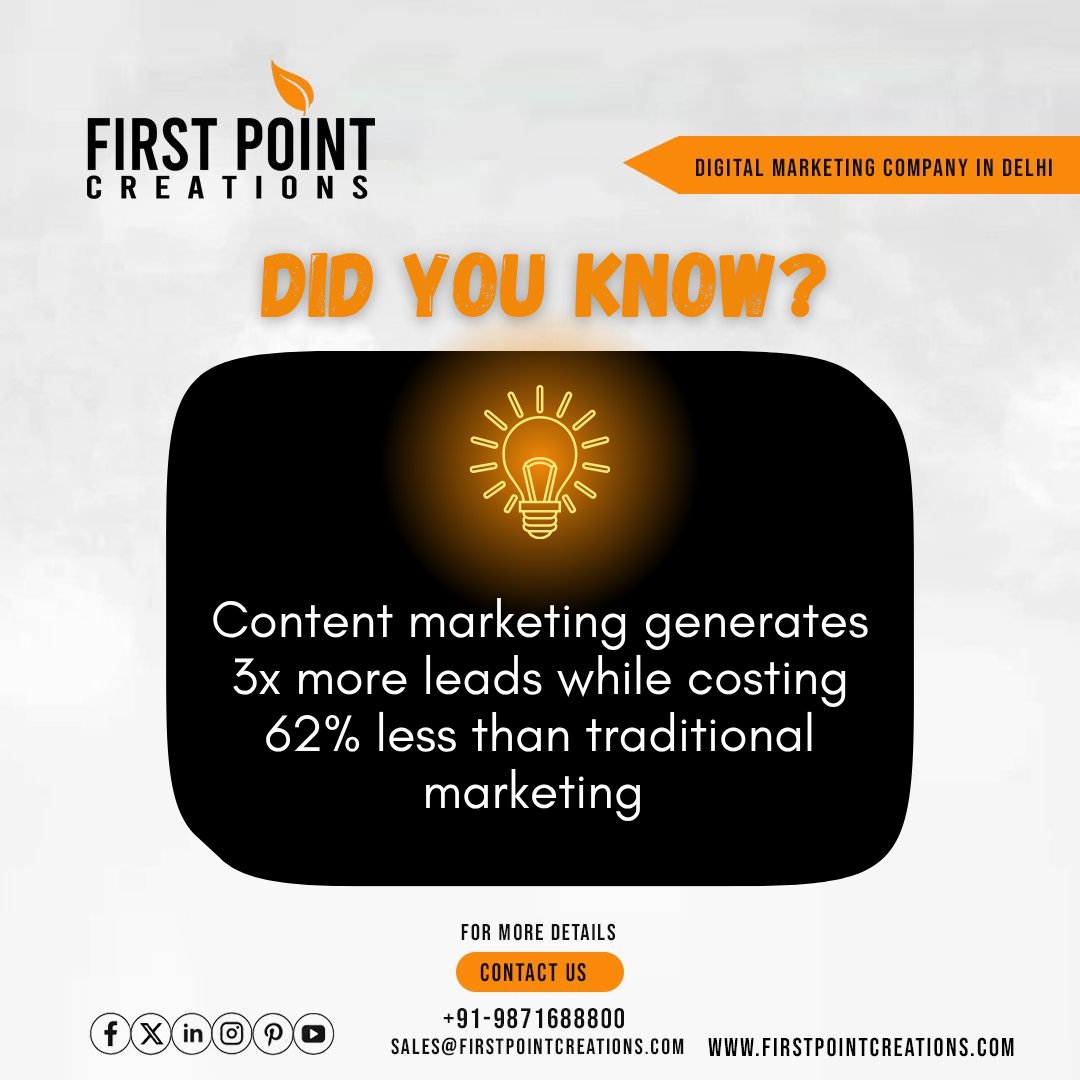 FirstCreat58663's tweet photo. Did you know that content marketing is one of the most powerful ways to grow your business online? 🚀
It not only helps you connect with your audience but also builds trust, boosts engagement, and drives real results over time. https://t.co/c8YPQs4HsH