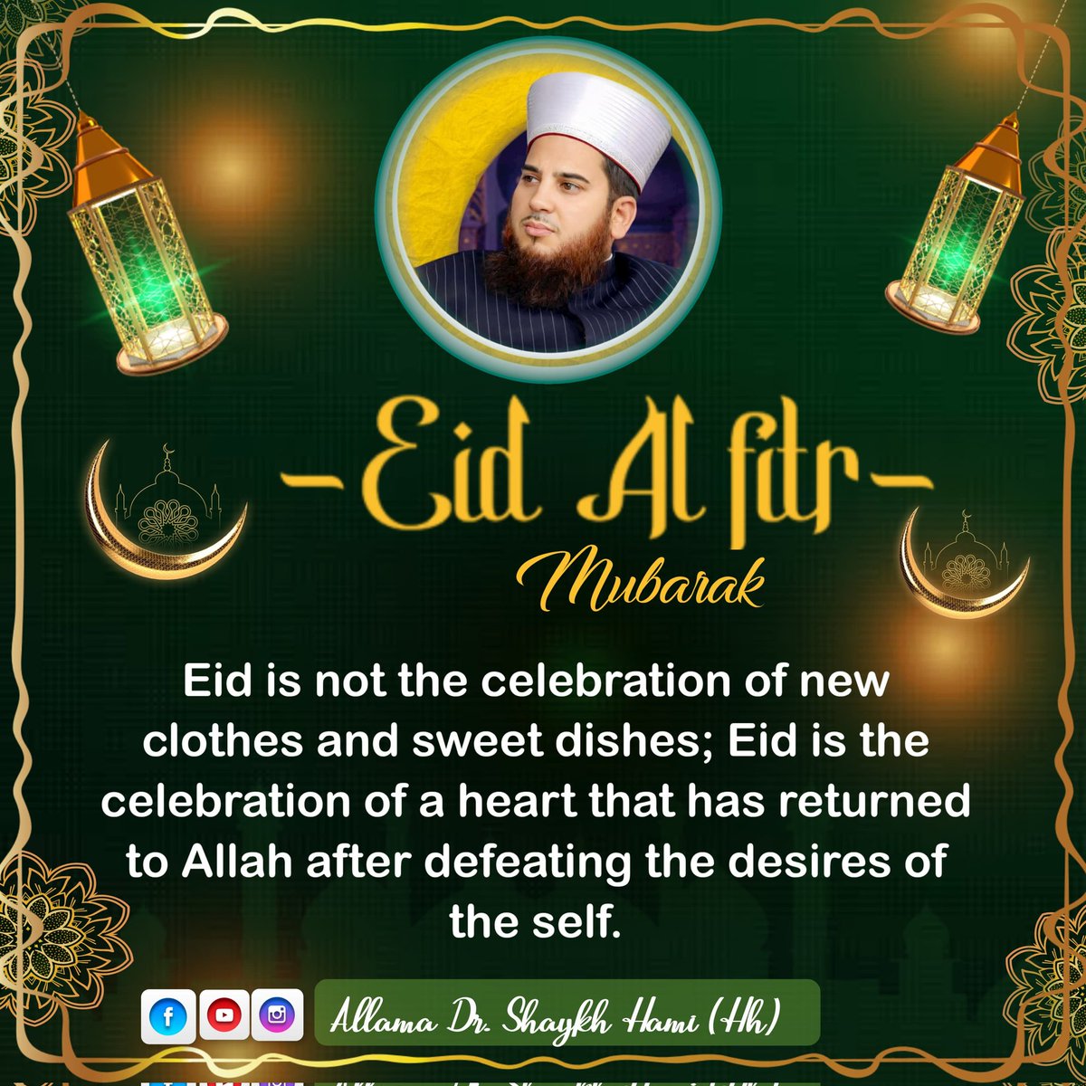drshaykhhami's tweet photo. Eid ul Fitr Mubarak
Alhamdulillah! After the blessed month of Ramadan, Allah ﷻ has granted us the joy of Eid ul Fitr a day of gratitude, mercy, and spiritual success. https://t.co/ATVVDiNbzM