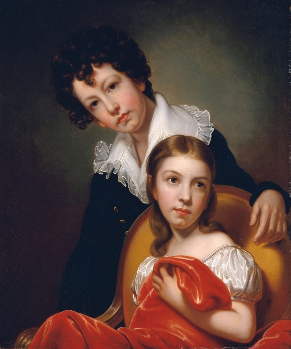 dela_urrutia's tweet image. ✏️👩‍🎨🎨👨‍🎨🌹🖌️ Rembrandt Peale (Estadounidense, 1778 - 1860)
"Michael Angelo and Emma Clara Peale (1826)

Óleo sobre lienzo, 76.2 x 63.5 cm.
Colección del Museo Metropolitano de Arte, Nueva York.✏️👩‍🎨🎨👨‍🎨🌹🖌️