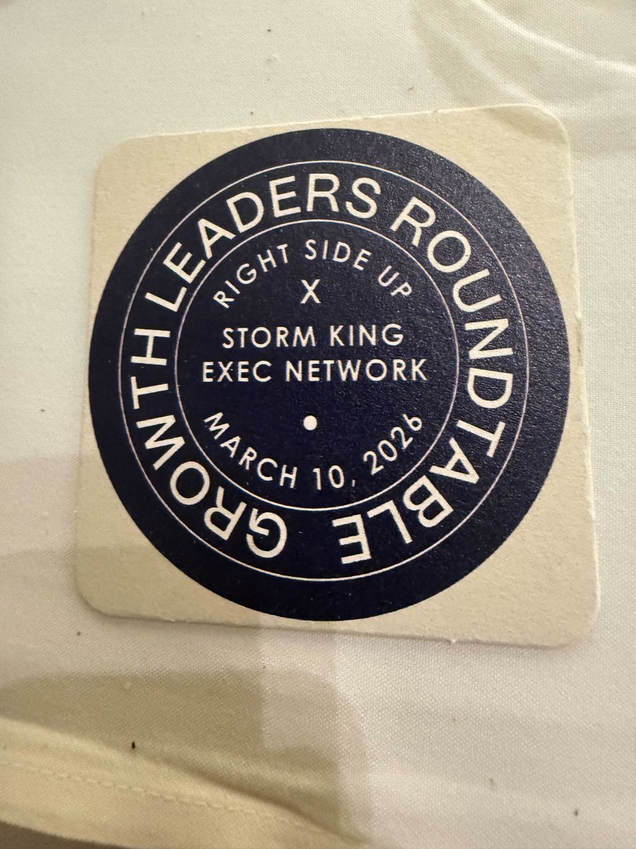 RightSideUpCo's tweet photo. At last week’s dinner with Storm King, our own Tyler Elliston shared how brands should think about building teams.

His philosophy (which naturally mirrors Right Side Up’s) : start by identifying the talent you need, then figure out your hiring model. https://t.co/ku5u9mhP1t