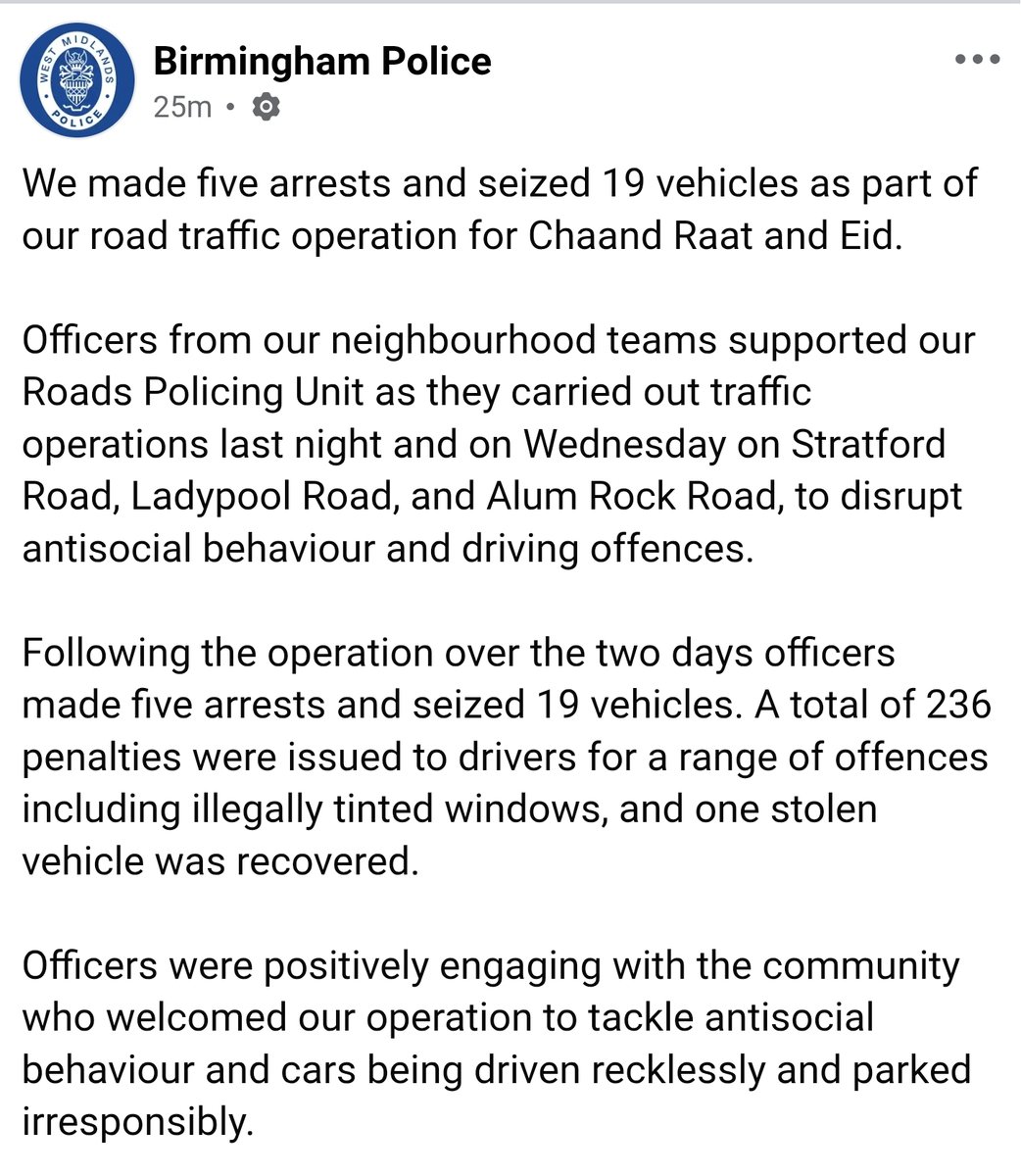 Springfield and Sparkhill Police tweet media