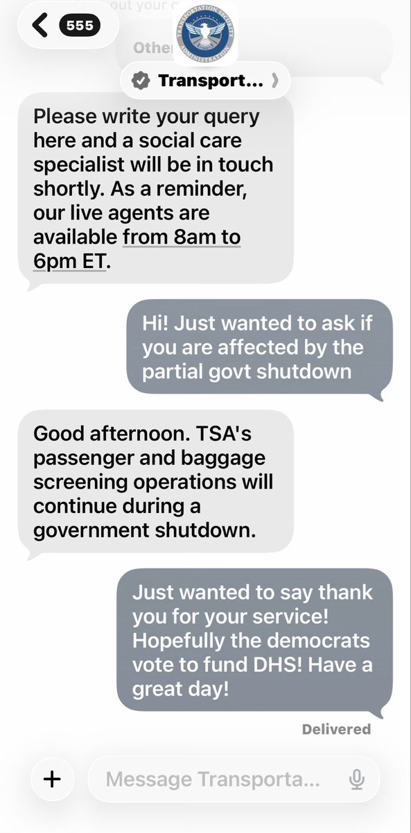 mindblowerz's tweet photo. Appreciating TSA agents via the MyTSA app chat. I’m so grateful to them as they didn’t get paid for over a month!! https://t.co/ePFtdv9z8K