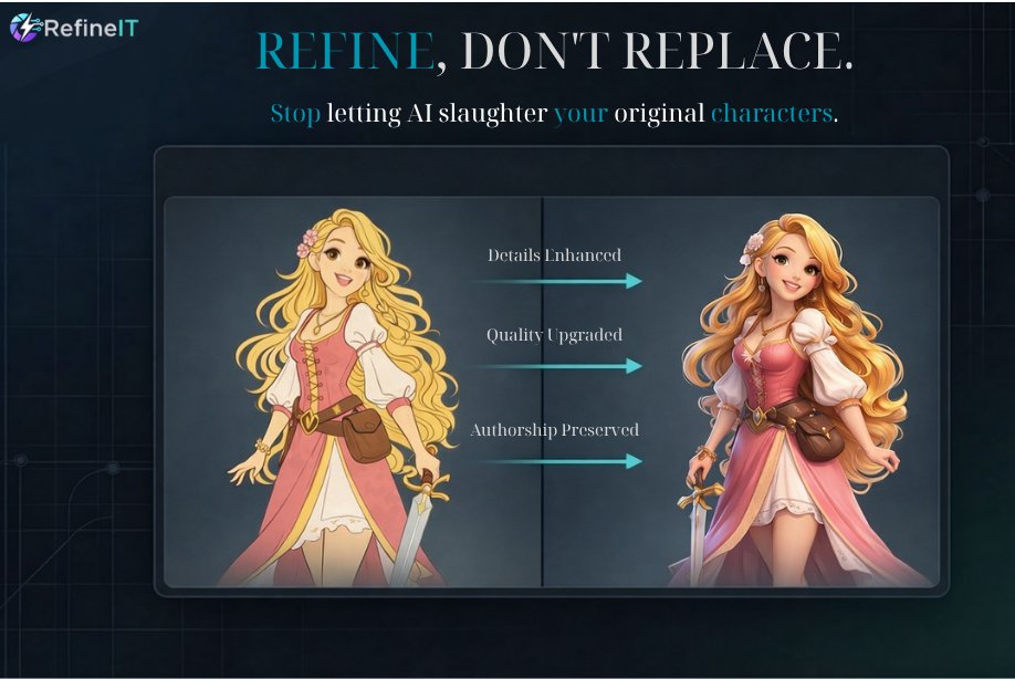 RefineITStudio's tweet photo. We are officially launching RefineIT on Product Hunt this April 6th.
Weβd be glad to see you there!
Join our Discord to be the first to get promo codes: https://t.co/VTHSm9aqYa
#BuildInPublic #AIArt #RefineIT #ProductHunt #IndieDev https://t.co/6MecnFqkwX