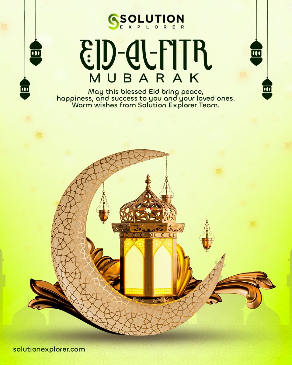 solutionxplr's tweet photo. Eid Mubarak! 🌙
 May this special day bring new stories of peace, happiness, and success.  
Wishing you and your loved ones a truly blessed Eid.  #EidMubarak #SolutionExplorer https://t.co/GLAJGdtc7W
