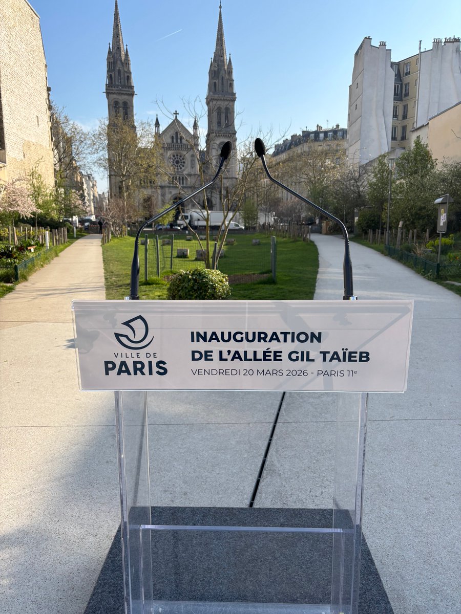 fsju's tweet photo. Inauguration de l’allée Gil Taieb, ancien VP du FSJU et du ⁦@Le_CRIF⁩ ;en présence de sa femme ⁦@karen_taieb⁩, d’élus de Paris, de sa famille et de ses amis et partenaires dans le militantisme . Une cérémonie émouvante au cœur du ⁦@Mairiedu11⁩ qu’il aimait  tant https://t.co/Iw7YOGVefX