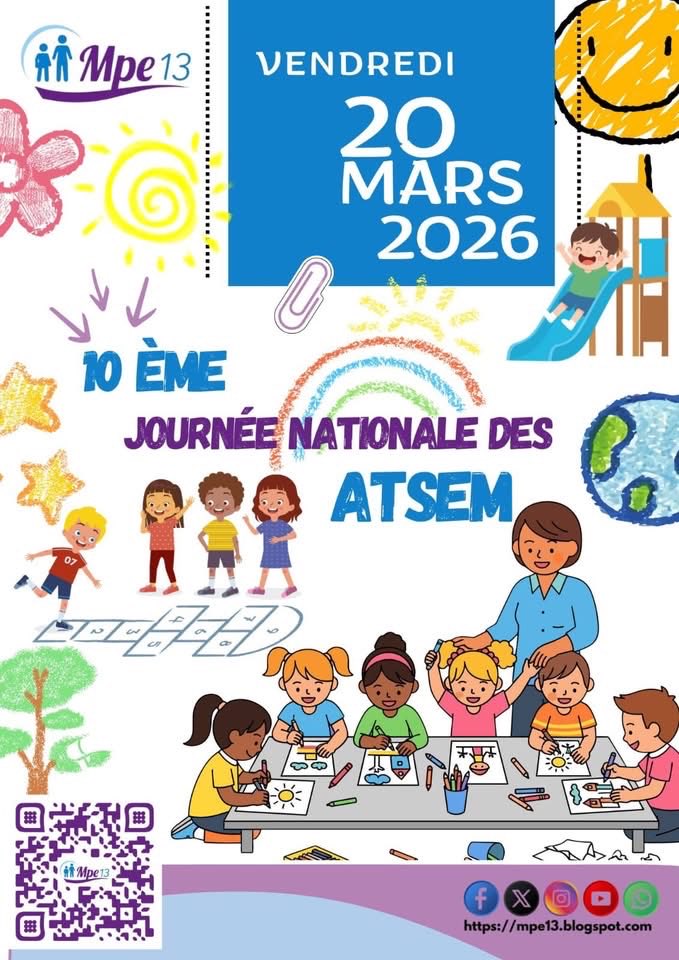 MPE_13's tweet photo. 🔵 10e Journée nationale des ATSEM 🔵

Indispensables au quotidien, trop souvent invisibles.
Les ATSEM accompagnent, soutiennent et veillent sur nos enfants avec engagement et bienveillance. 1/2

#MPE13 #ATSEM #EcoleMaternelle #Respect #engagement #merci https://t.co/pkCHS1mSzq