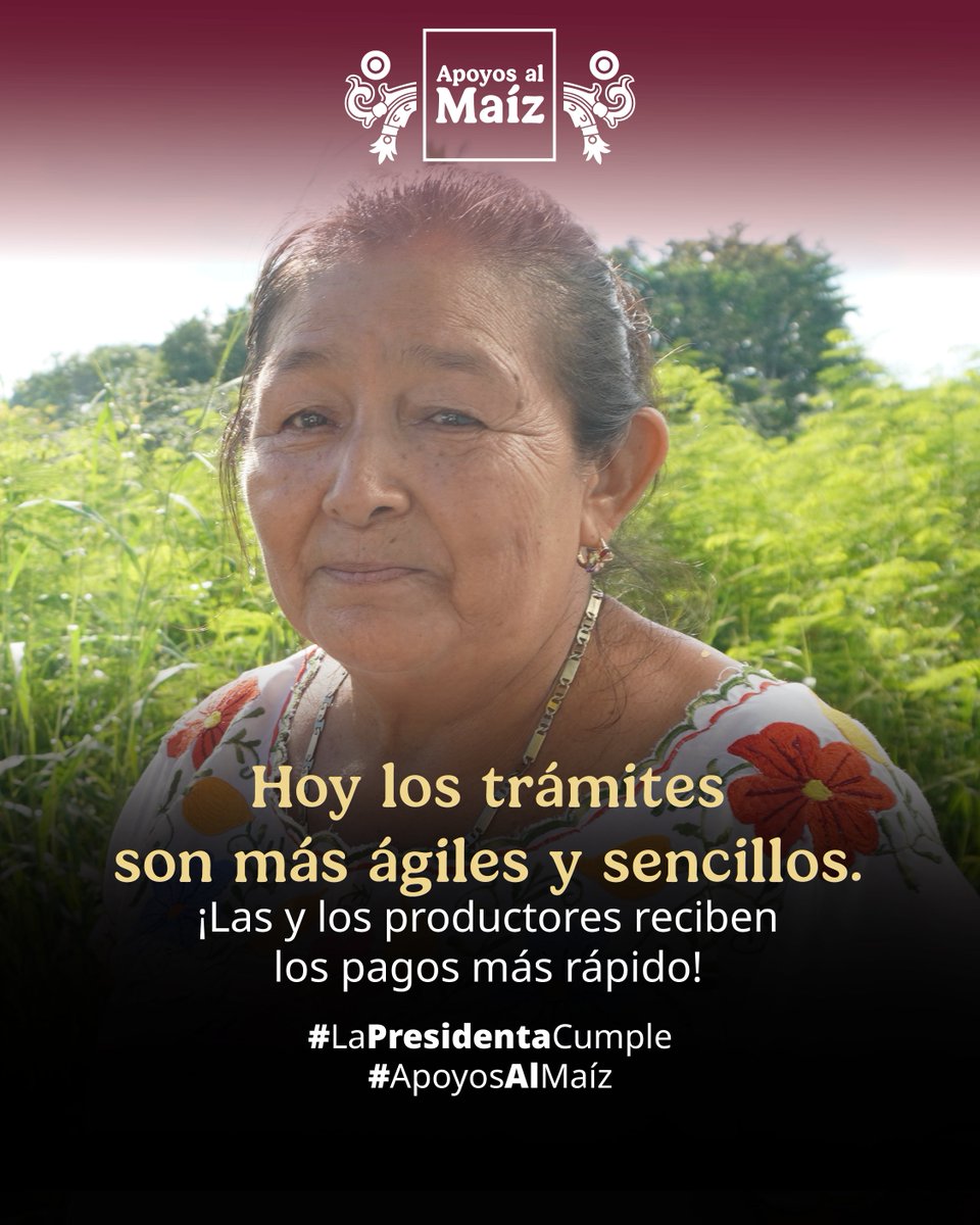 Cuando los trámites se simplifican, el apoyo llega más rápido. 🌽

Así avanzamos, con pagos directos que fortalecen a las y los productores.

#ApoyosAlMaíz #LaPresidentaCumple