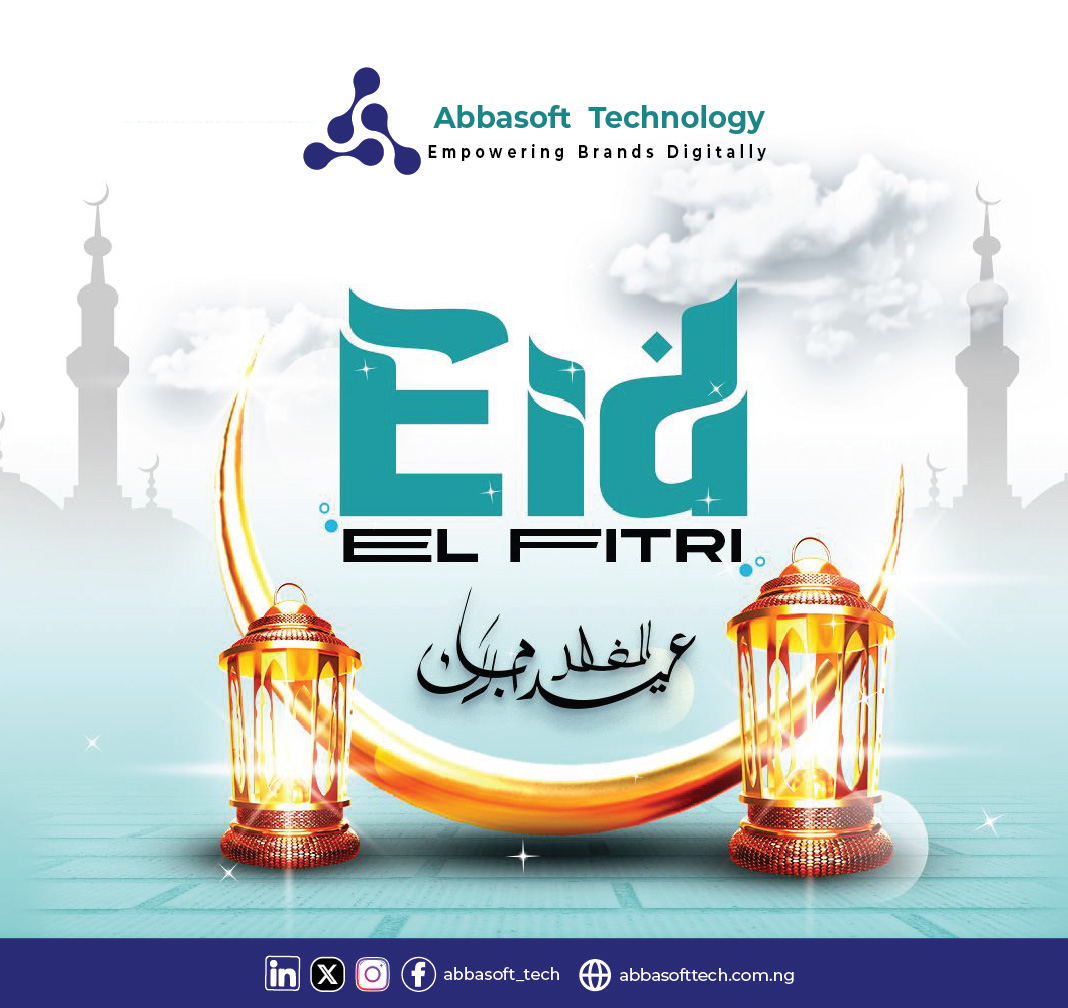 Abbasoft_tech's tweet photo. Eid Mubarak
Wishing you a digitally bright and spiritually uplifting Eid. May the blessings of Allah (SWT) be with you today and always.

Abbasoft Technology Empowering Brands Digitally. https://t.co/Cv9V6m9edl