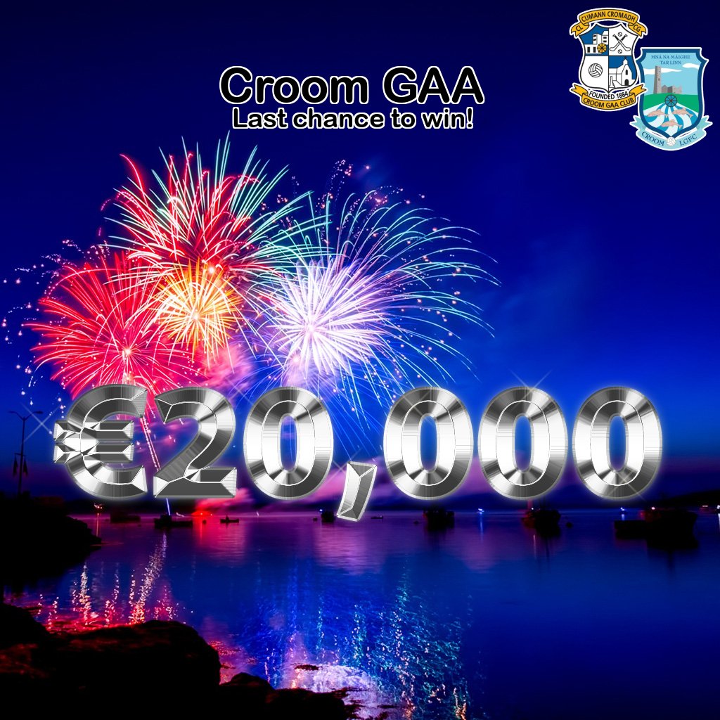 CroomGAA's tweet photo. Play Online: https://t.co/f7QubgTo79
Monday, 23rd March the Jackpot will be: € 20,000 https://t.co/YkJrj551dc