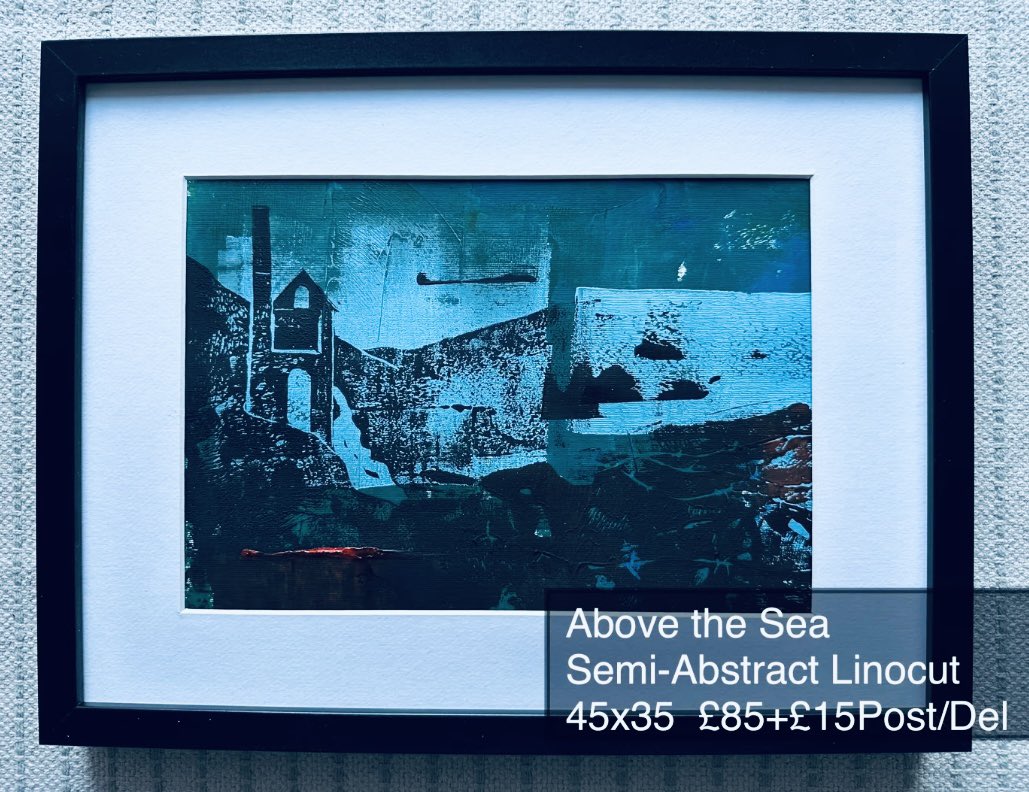 #picoftheday Above the Sea! Original Linocut! #dontleavemehanging 🙃🙃 larkstudios.co.uk/shop/