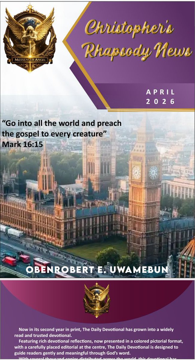 marcus_edoro's tweet photo. Start Your Day with God’s Word Rhapsody News Daily Devotional 🕊️
✨ Fresh insights
✨ Daily guidance
✨ Life-transforming messages
Don’t miss today’s edition!
👉 Get yours now and share with someone who needs hope today.
#RhapsodyNews #DailyDevotional #WordOfGod #SpiritualGrowth https://t.co/TPQV4jWDqJ