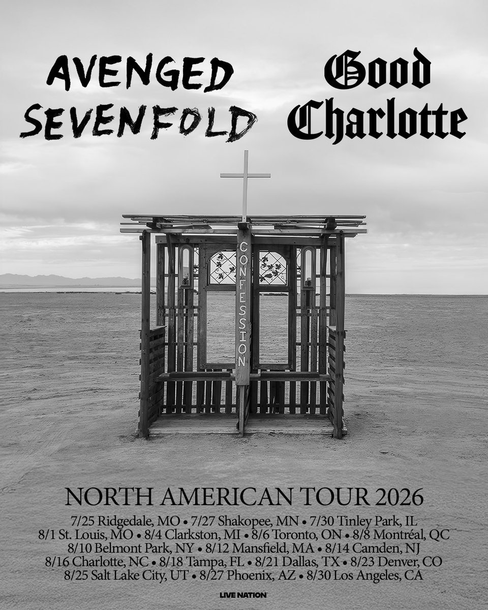 GoodCharlotte's tweet photo. Onsale for the BMO Stadium show starts NOW!

Good Charlotte x Avenged Sevenfold x A Day To Remember August 30th — One night only at BMO Stadium in Los Angeles.

Get your tickets now! 

TOUR DATES
7/25 Ridgedale, MO - Thunder Ridge Amphitheater
7/27 Shakopee, MN - Mystic Lake Amphitheater
7/30 Tinley Park, IL - Credit Union 1 Amphitheatre
8/1 St. Louis, MO - Hollywood Casino Amphitheater
8/4 Clarkson, MI - Pine Knob Music Theatre
8/6 Toronto, ON - RBC Amphitheatre
8/8 Montreal, QC - Bell Centre
8/10 Belmont Park, NY - UBS Arena
8/12 Mansfield, MA - Xfinity Center
8’14 Camden, NJ - Freedom Mortgage Pavilion
8/16 Charlotte, NC - PNC Music Pavilion
8/18 Tampa, FL- MIDFLORIDA Credit Union Amphitheatre
8/21 Dallas, TX - Dos Equis Pavilion
8/23 Denver, CO - Ball Arena
8/25 Salt Lake City, UT - Utah First Credit Union Amphitheatre
8/27 Phoenix, AZ - Talking Stick Resort Amphitheatre
8/30 Los Angeles, CA - BMO Stadium