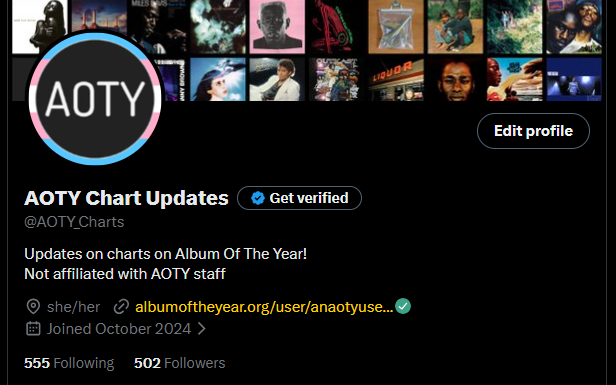 AOTY Chart Updates tweet media