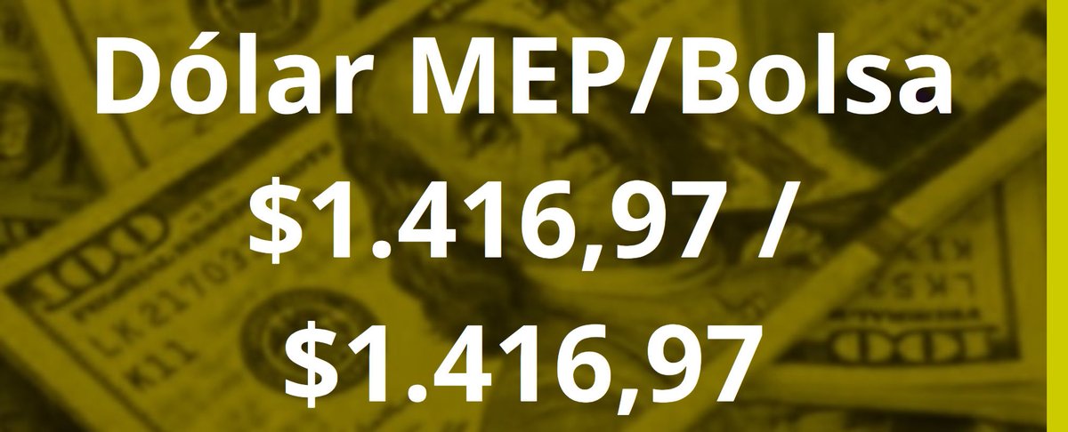 NotABank_ar's tweet photo. El Dólar MEP/Bolsa aumentó
Compra $ 1.416,97 / Venta $1.416,97
Más información en https://t.co/K5NwhzLwsf

#Dolar #DolarBlue #DolarParalelo #DolarArgentina https://t.co/svUKwswN4g