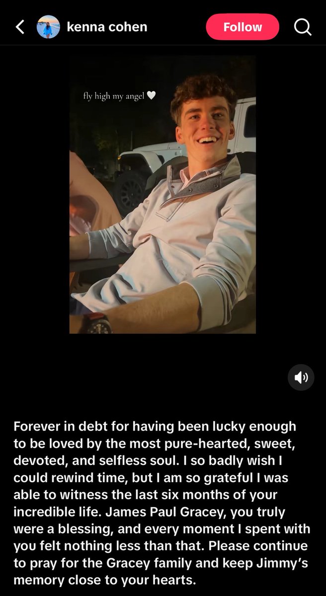 CrimeWithBobby's tweet image. Girlfriend of James Gracey Shares Heartbreaking Tribute

A message shared by James Gracey’s girlfriend is now circulating, showing just how deeply he was loved.

“Forever in debt for having been lucky enough to be loved by the most pure-hearted, sweet, devoted, and selfless