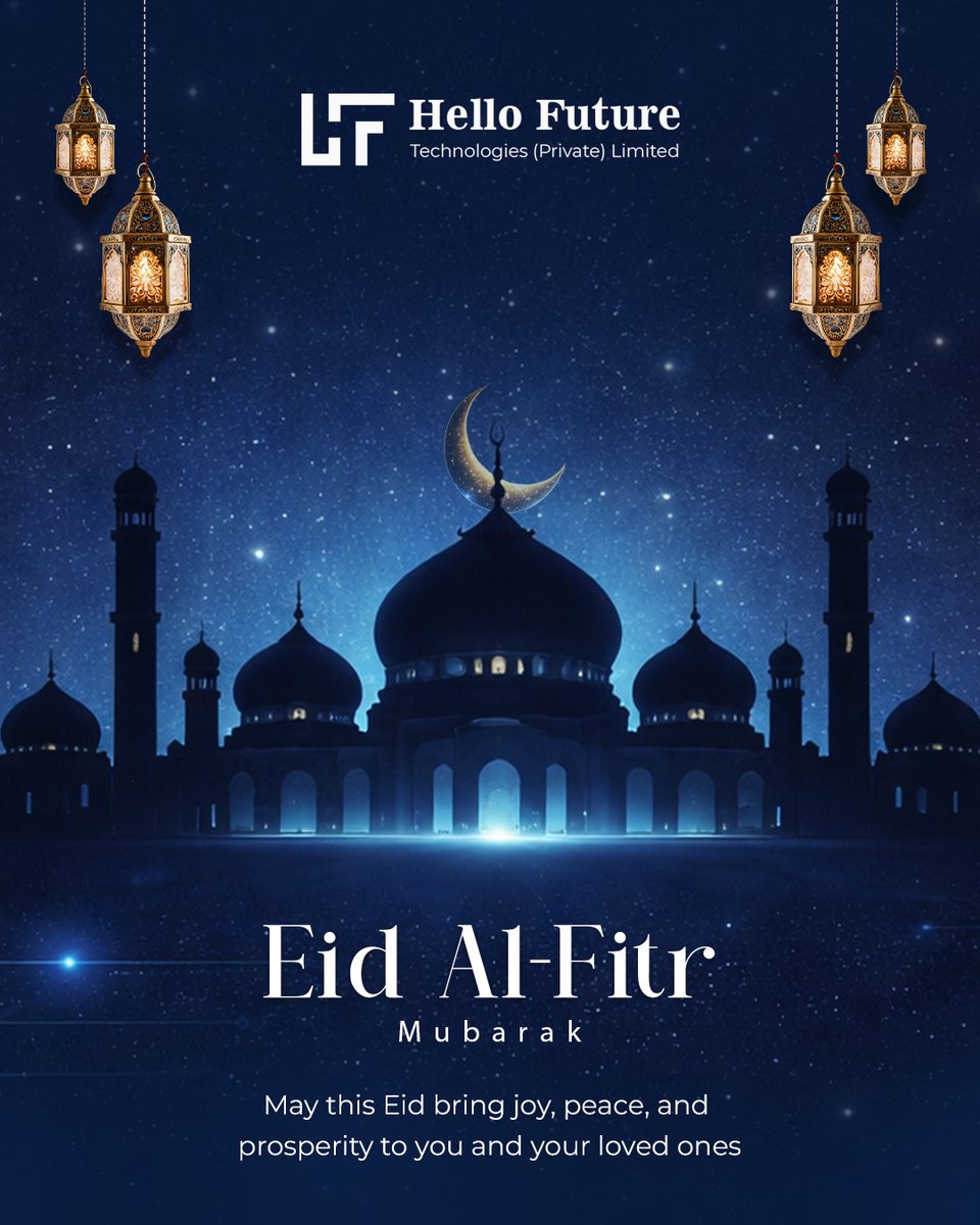 hellofuturetech's tweet photo. Wishing you and your loved ones a joyful Eid filled with peace, happiness, and prosperity. May this beautiful occasion bring new opportunities, success, and countless blessings into your life.

#EidMubarak #EidUlFitr #HelloFutureTechnologies https://t.co/MNCffENtSY