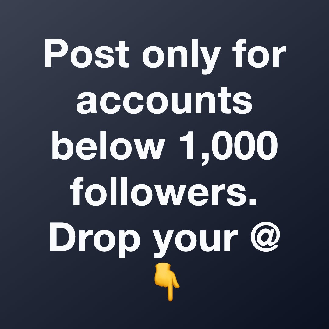 Jack48u's tweet photo. Small account check-in | under 1k followers: drop your @handle. I will connect back. https://t.co/RxX6bf1Fgp