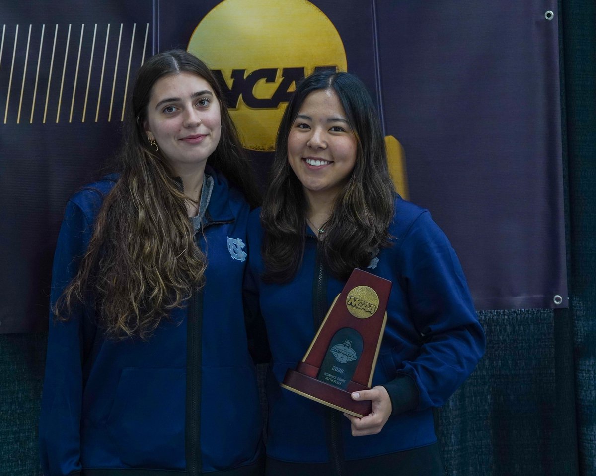 UNCFencing's tweet photo. A moment in history 💙

Dagny and Maria represented Carolina in the first ever women's national championships! 

#GoHeels https://t.co/9hKdewZato