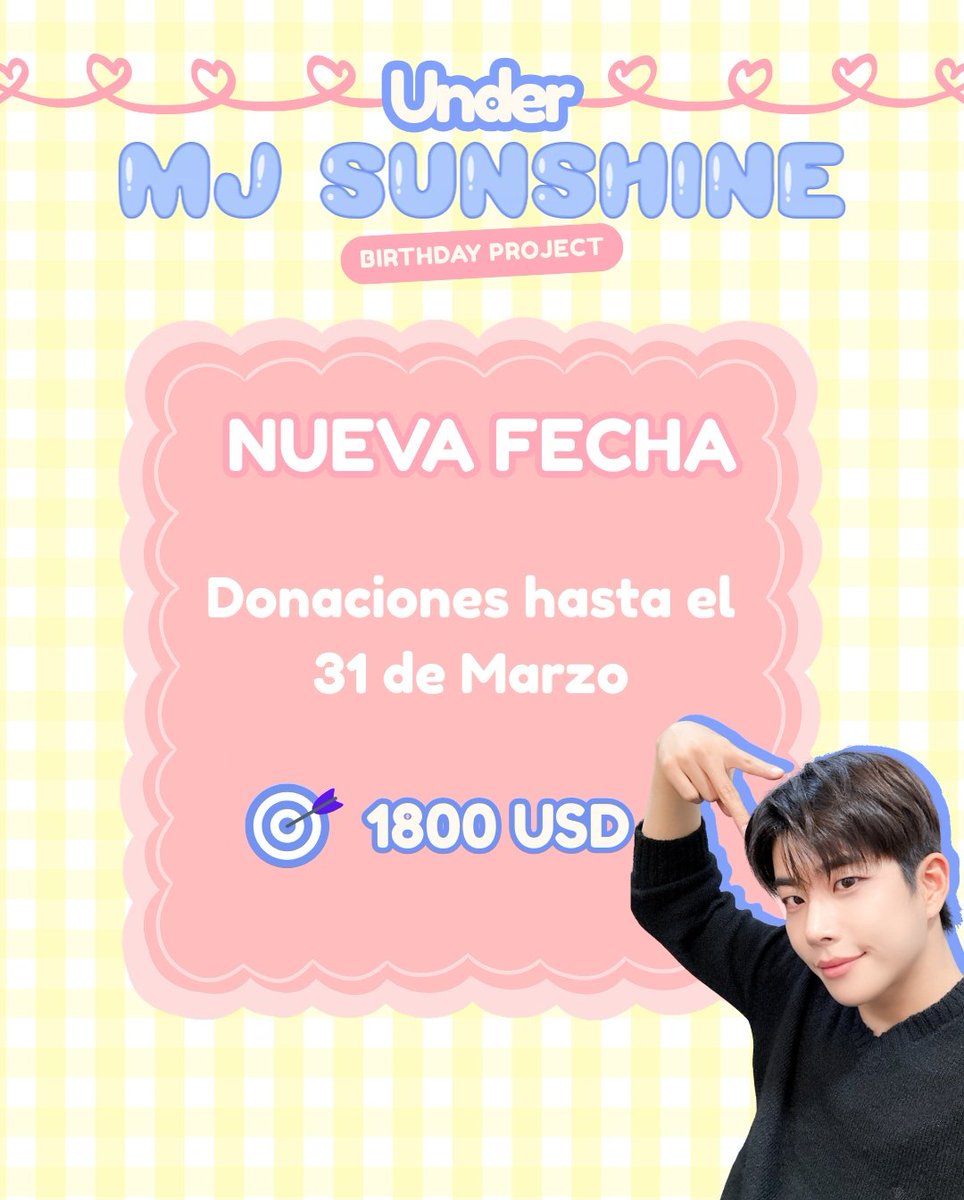 kmj_latam's tweet photo. 🎂| MJ BIRTHDAY

¡AROHA! Extendemos el plazo de donación para el regalo de cumpleaños de MJ. Ya no falta nada para llegar a la meta, así que no dudes en donar!🧡
Recuerda que el proyecto está aprobado👀

🔗 https://t.co/23tfMueQtT

#MJ #엠제이 #김명준 #エムジェイ #아스트로 #ASTRO https://t.co/6J8FTLp40M