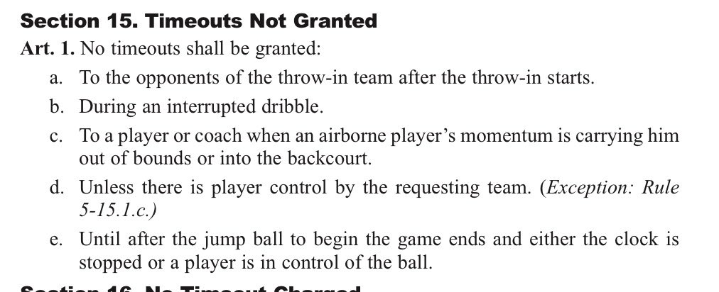 Garv41's tweet image. Article 1.a. Aberdeen already had the ball before Sendek signaled for timeout. Therefore, it doesn’t matter.