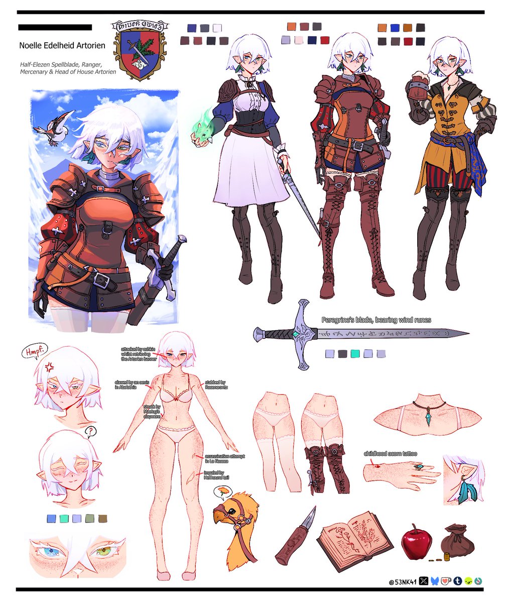 updating my OC Noel(le)'s character sheet for this year :) hope u like it