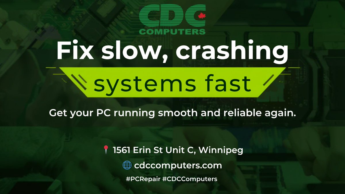 CDCComputers's tweet image. ⚡ Fix slow, crashing systems.
Get back to smooth performance.
📍 1561 Erin St Unit C, Winnipeg
🌐 cdccomputers.com
#PCRepair #TechFix #CDCComputers
