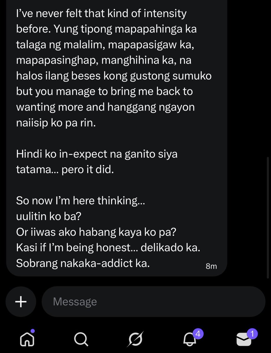 FEEDBACK from someone I fucked recently.

Food for thought:

“Bakit ko siya ihahire eh dali lang naman maghanap ng sex sa grindr. Punta lang ako sa steam room and sauna, dami nang ganap. Sa IG moots mag post lang ako sa CF, dami na lalandi. So, why “pay” him? I don’t need him”