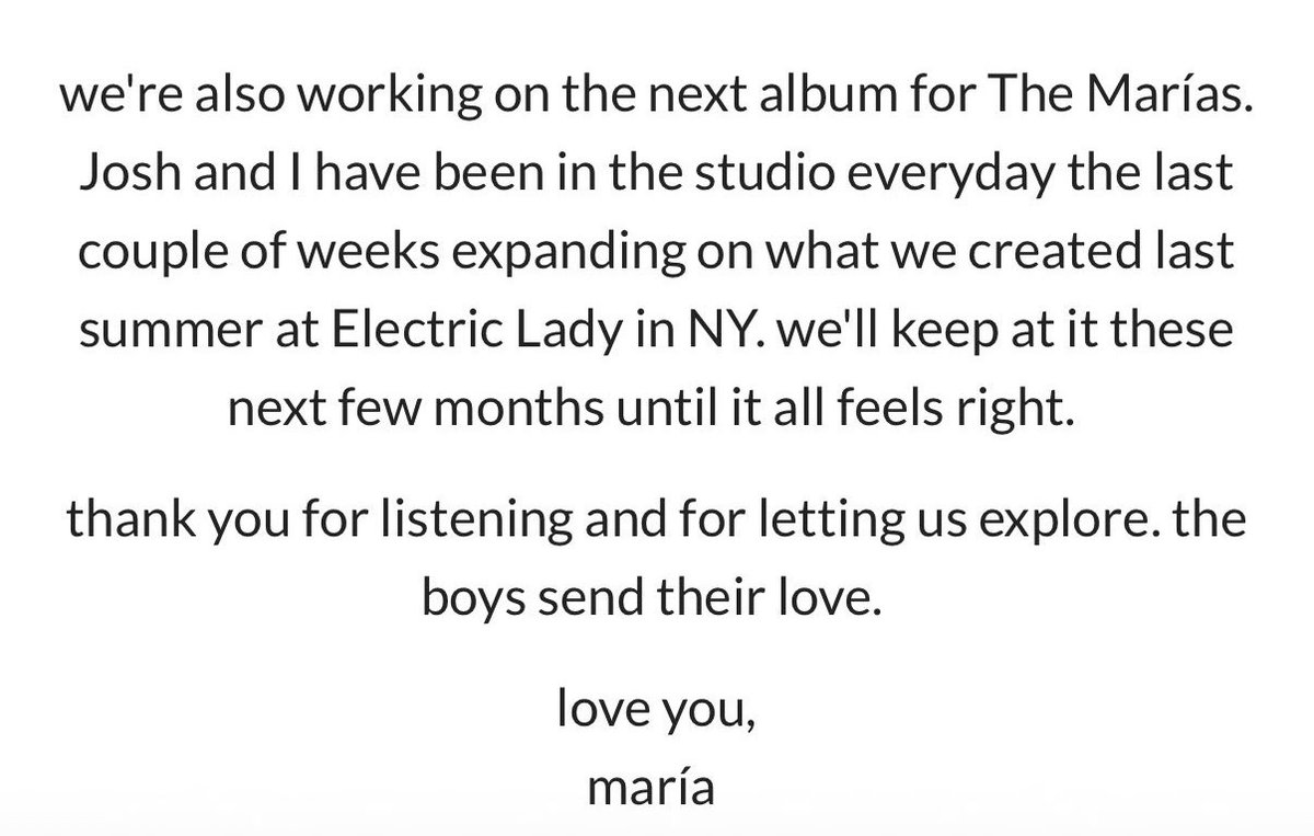 The Marías Updates tweet media