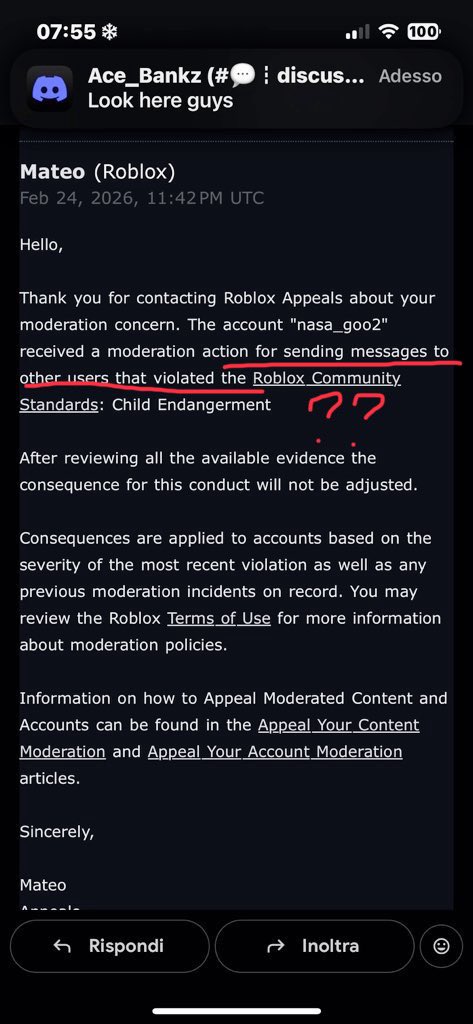 nasaimzo's tweet photo. @Roblox Human review needed for user:Nasa_goo2
banned for violating safety rules when im 15 yr minor, I can’t open chat evidence id nor I was notified. I’ve seen a lot of people getting this ban because of the AI moderation, pleas fix this. @Roblox @Roblox_RTC @RobloxBan https://t.co/KJQ6NhC9xC
