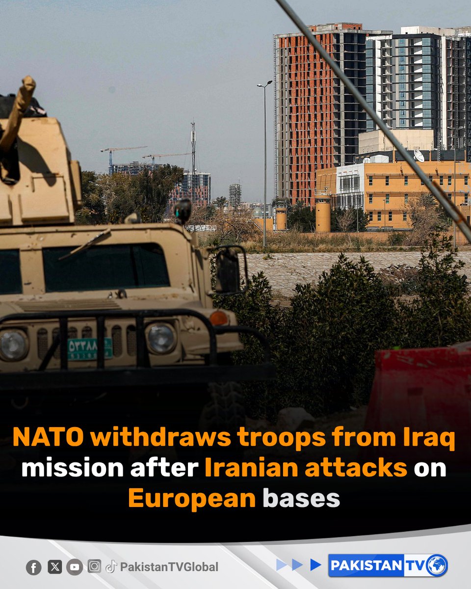 PakTVGlobal's tweet image. NATO has pulled its security advisory mission out of Iraq, relocating several hundred personnel to Europe after a series of Iranian attacks targeted troops at British, French, and Italian bases in northern Iraq.

#NATO #NATOinIraq #IraqCrisis #PakistanTV