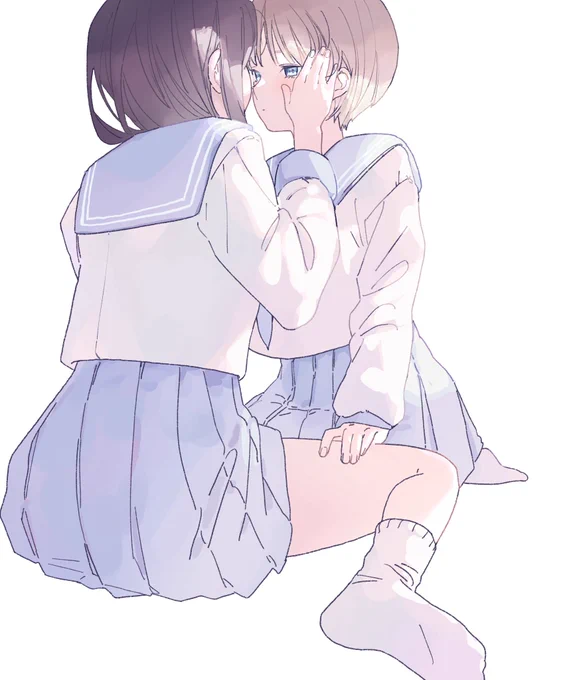 #三連休はフォロワーが増えるらしい 女の子と百合、淡い色が好きです