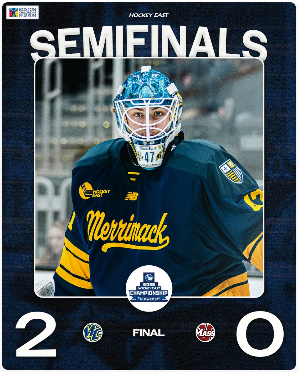 hockey_east's tweet photo. #SurviveAndAdvance

@Merrimack_MIH is headed to the Hockey East Championship! https://t.co/ON7HJgpupZ