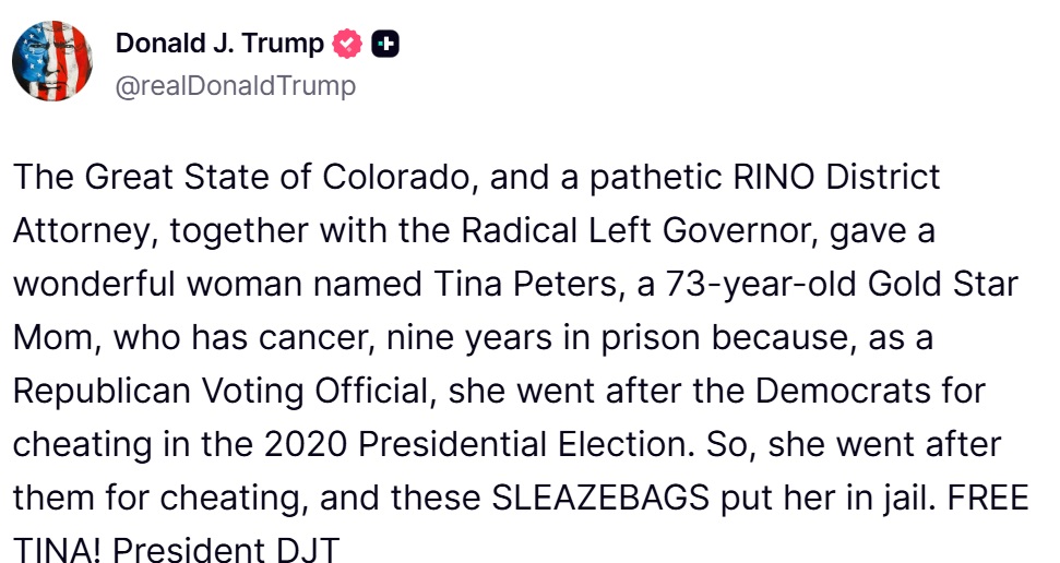 Commentary Donald J. Trump Posts From Truth Social tweet media